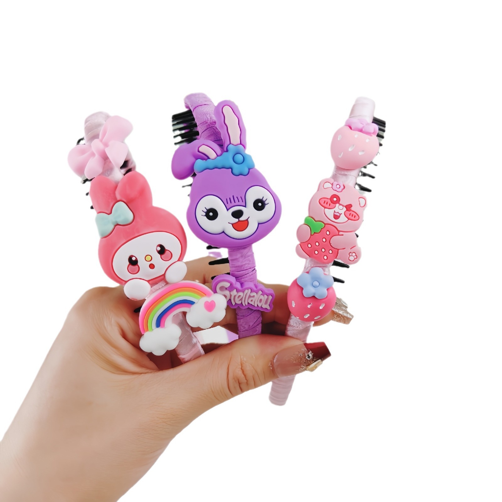 Children's hair band, a perfect tool for organizing girls' broken hair. Hair clips and headwear for little girls. The headband has teeth and is anti-slip and won't hold the hair tightly Item Picture