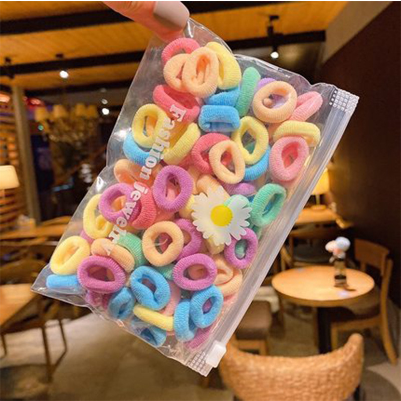 Girls' towel bands, seamless hair bands, hair ties, princess hair ties, hair accessories that don't hurt hair, cute rubber bands, simple and fashionable Specification drawing