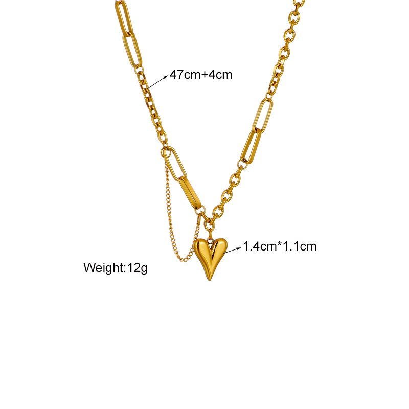 European and American fashion, light luxury, niche and simple titanium steel collarbone chain, versatile irregular heart-shaped pendant necklace Application Scenario