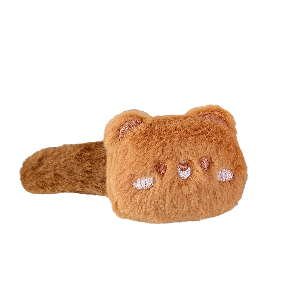 Plush cartoon bear and rabbit large BB clip, cute autumn and winter girl sweet side clip, student furry hair accessory hair clip Item Picture