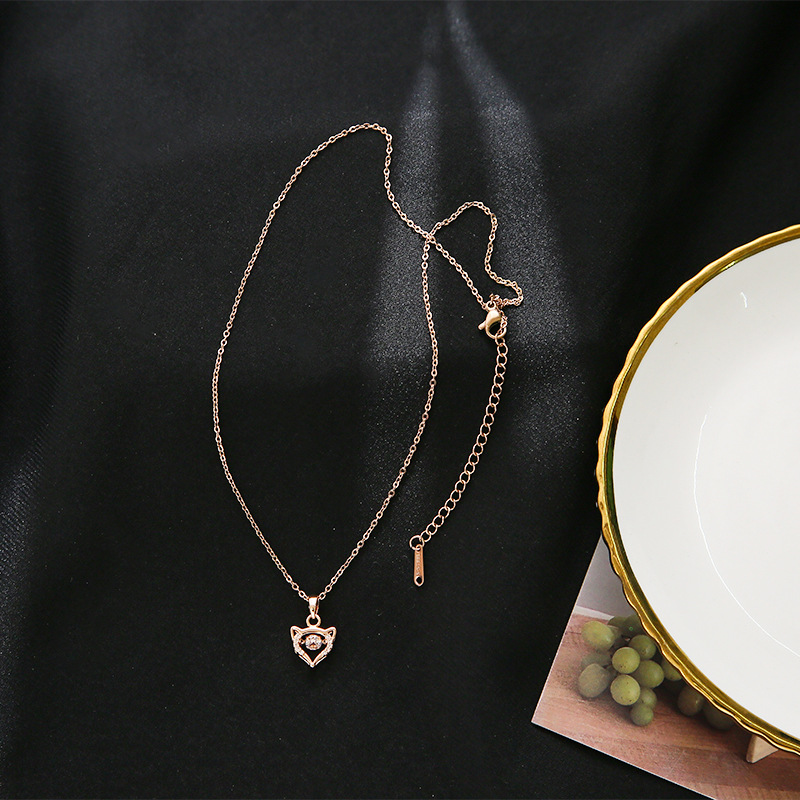 A simple and cute fox necklace with a Japanese and Korean style, a trendy and niche design for women on Instagram, a popular collarbone chain and a versatile necklace Specification drawing