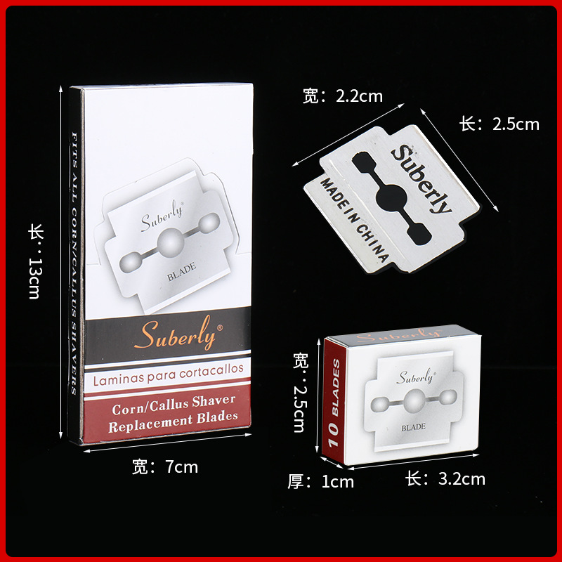 Shubaili manual old-fashioned pedicure blade, carbon steel replaceable blade feet, double-sided blade tool for removing dead skin details Picture