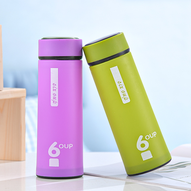 Wholesale double-layer business glass water cups with printed logos, small gifts for opening events, promotional advertisements, and portable cups details Picture