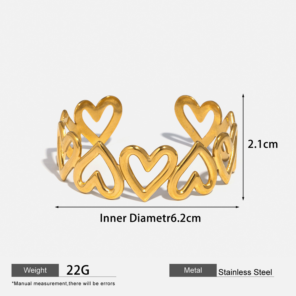 European and American best-selling heart-shaped stainless steel bracelets, fashionable and versatile, little star high-end, 18k gold-plated bracelets wholesale Application Scenario