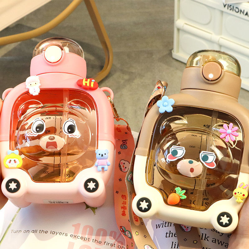 New summer large-belted cups wholesale, high appearance level, cute 2023 Internet celebrity large-capacity children's and student water cups, straw cups details Picture