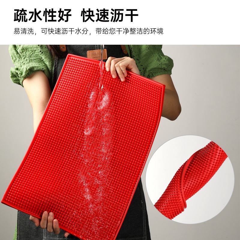 Draining mat, bar mat, table mat, water filter mat, anti-slip mat for bars, wine glass mat, engraved rubber mat, rectangular bar mat Specification drawing