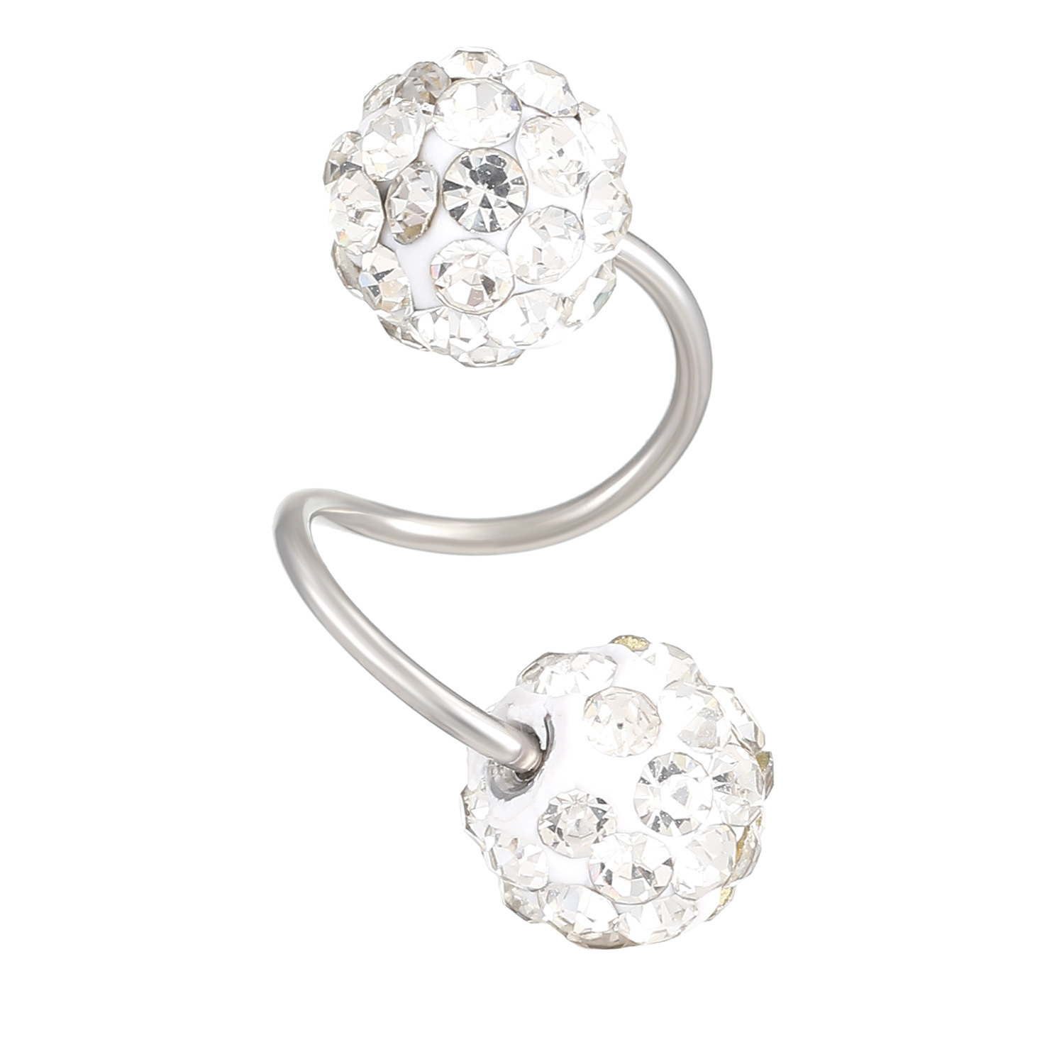 Shambhala earrings, full diamond round ball spiral simple earrings, screw earrings, women's niche design, high-end earrings for women Item Picture