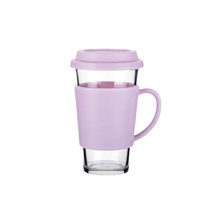 Transparent glass water cup with handle, coffee cup, simple large-capacity glass water cup, business gift glass water cup Item Picture
