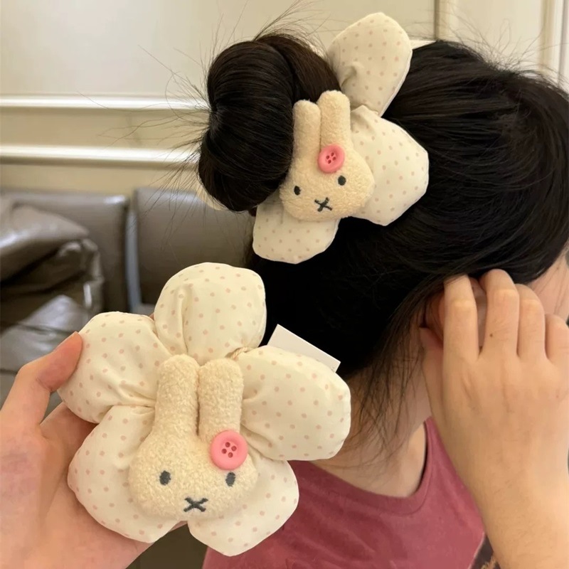 Cute Instagram cartoon Miffy Rabbit large intestine hair band, hair tie, high appearance level, sweet and girlish hair accessory new style details Picture