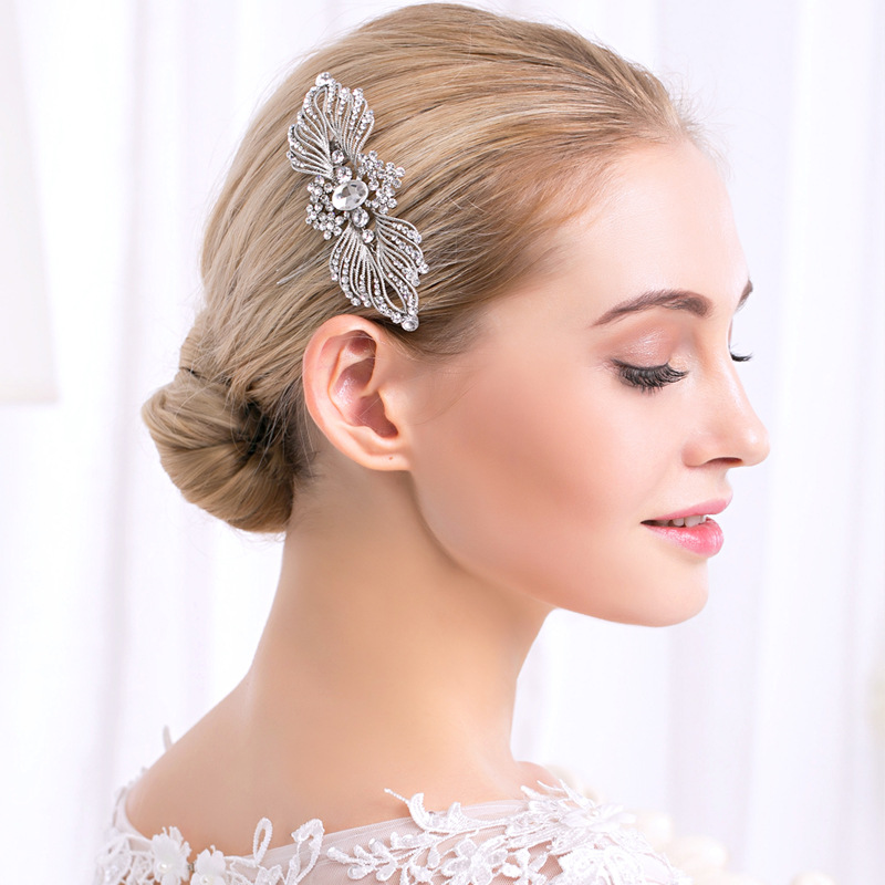 Mianino bridal hair accessories, headwear, wedding accessories, European, American and Korean version water diamond alloy hair combs, hair clippers, hair combs wholesale full figure