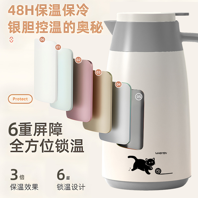 2025 New model household large-capacity thermos kettle, dormitory student hot water kettle, thermos flask, thermos teapot details Picture