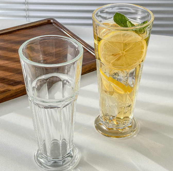 Internet-famous glass juice cup, Gibraltar star anise Coring cup, thickened milkshake cup, commercial Mojito lemon tea cup Application Scenario