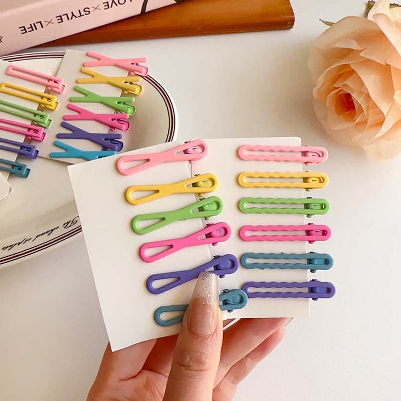New candy-colored bb hair clips, children's color seamless hair clips, broken hair side bangs hair accessories, headwear for women Specification drawing