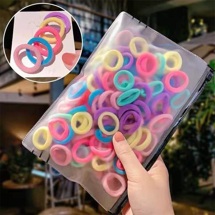 100 zipper rubber bands for princess girls, no hair damage for baby girls, hair ties for girls, hair bands for little girls details Picture