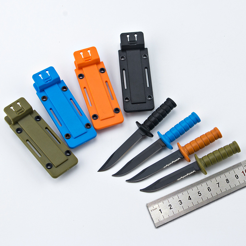 Creative mini knife, necklace knife, small straight knife, fruit knife, small kaba, outdoor camping self-defense, EDC survival tools full figure