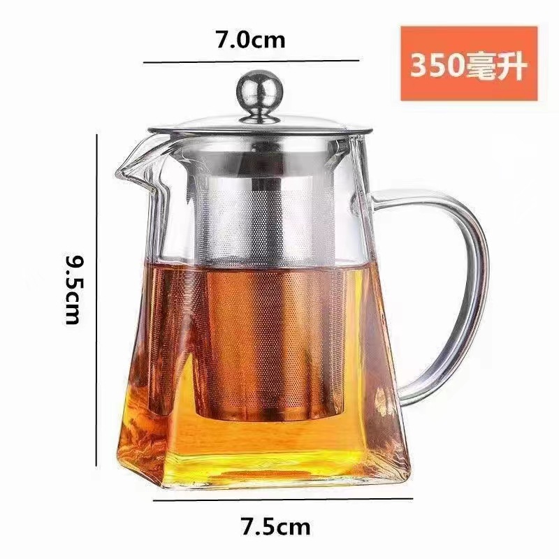 Heat-resistant glass fair cup, transparent glass square tea sea square bottom square public cup, sky round and earth square public cup full figure