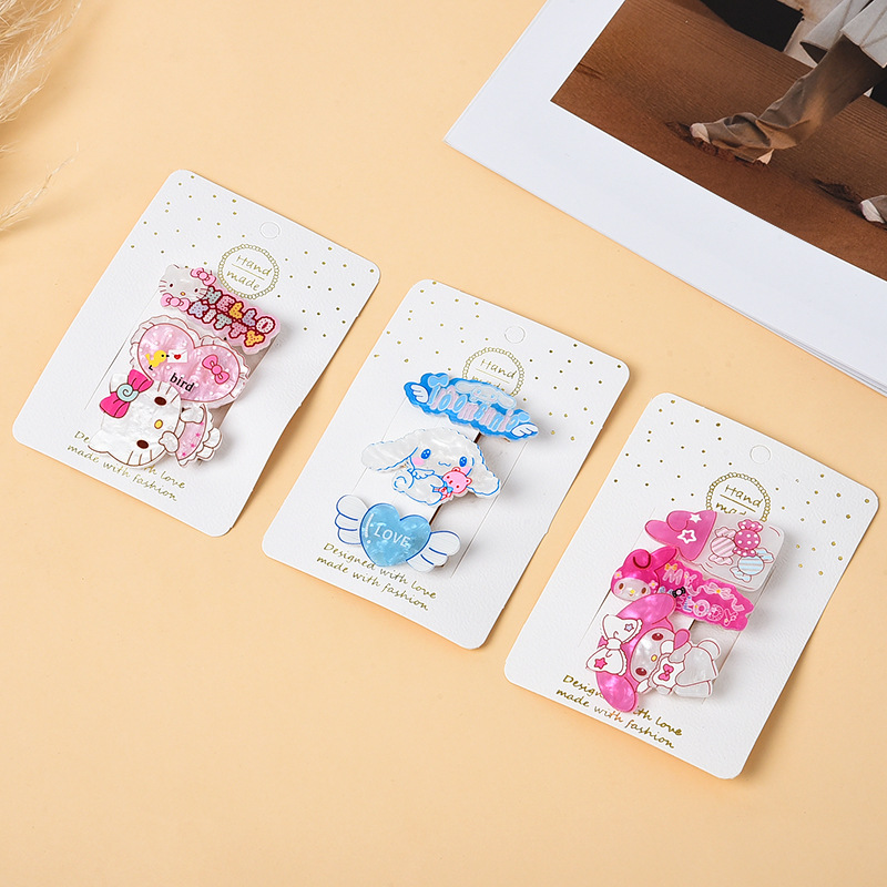Sanrio's new children's hair clips, cute bangs clips, three-piece set, cartoon duckbill clips, girls' hair accessories details Picture