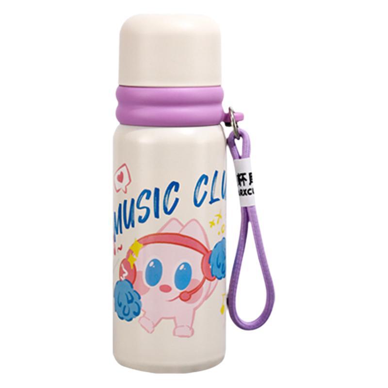 High appearance level 316 stainless steel insulated cup, children's fun cartoon graffiti student water cup, and portable rope cup Item Picture