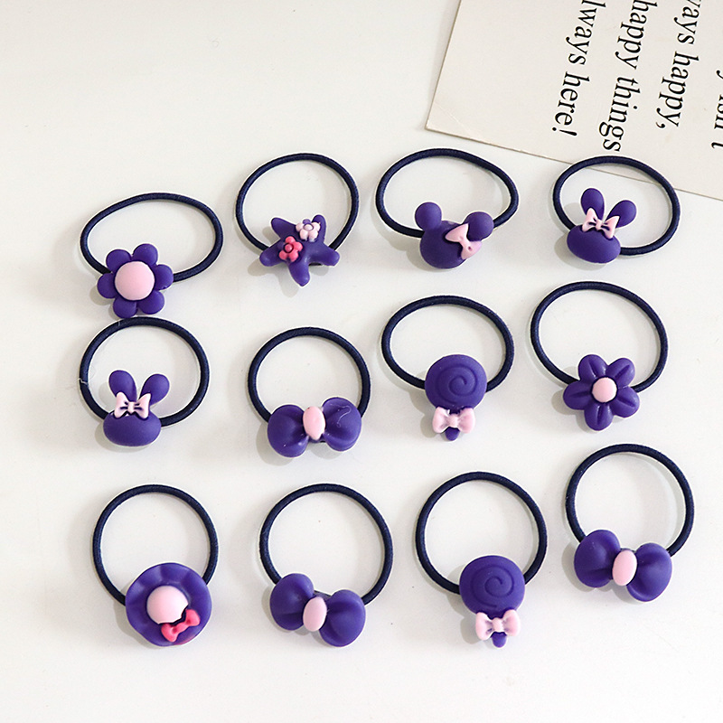 Korean children's flower hair band, hair-safe headwear rope for toddlers, baby hair band, high-elasticity hair tie, girls' hair accessory Specification drawing