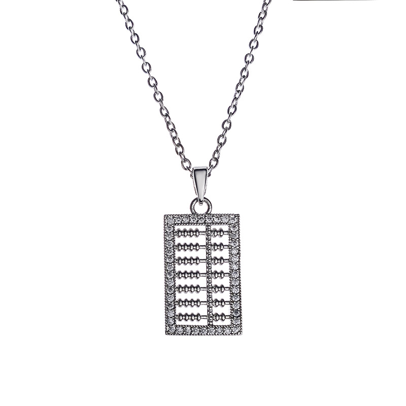A light luxury Japanese and Korean pendant with a small abacus and titanium steel necklace, a fashionable collarbone chain by a female Internet celebrity, and a niche high-end accessory Item Picture