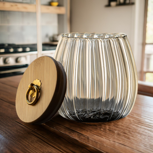 Wholesale of Chinese irregular household kitchen storage jars, vertical patterned tea jars and sealed jars full figure