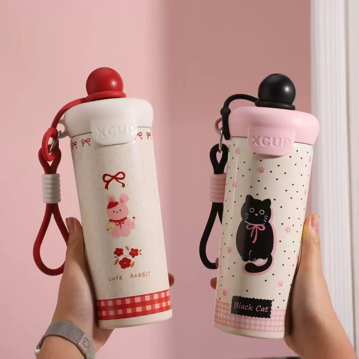 New float cup, 316 stainless steel insulated cup, high appearance level, large capacity, ins student portable rope outdoor water cup details Picture