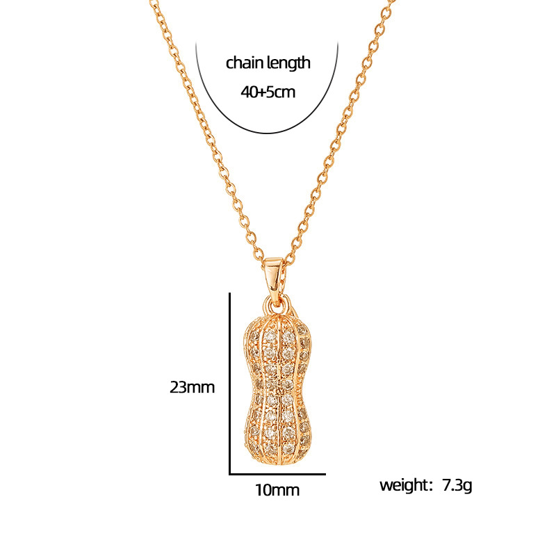 A bestseller on Xiaohongshu, the pearl and peanut necklace with zircon inlaid for women, is a versatile accessory that can be opened Item Picture
