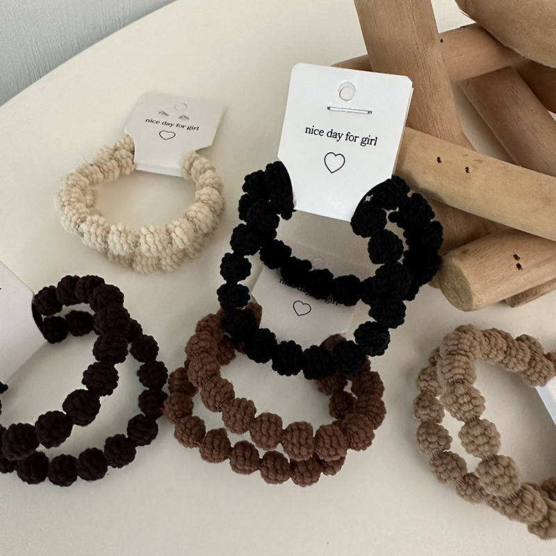 A new Korean-style spring and summer high-elasticity rubber band, plush hair tie and headband for women, a high-end hair accessory for tying and binding hair Specification drawing