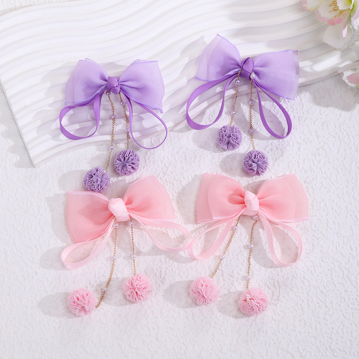 Children's mesh butterfly hair clips, side hair clips for baby girls, bangs on the forehead, broken hair clips, straight clips without damaging hair, headwear Specification drawing