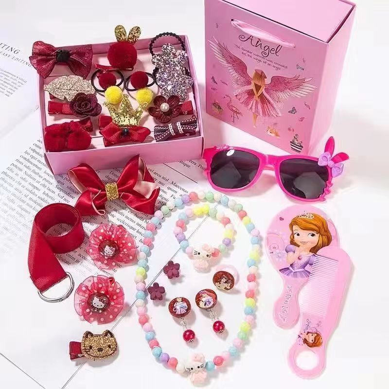 Customized children's hair accessory gift box set, girls' headwear, Korean princess hair tie, super cute and ethereal hair tie, girls' hair clips details Picture