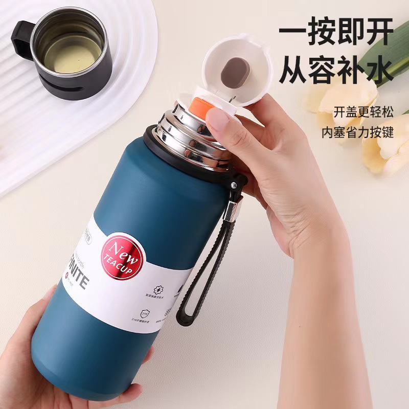 Cross-border large-capacity insulated cup, 316 stainless steel tea-water separation stewed cup, men's and women's outdoor sports double drinking water pot Application Scenario