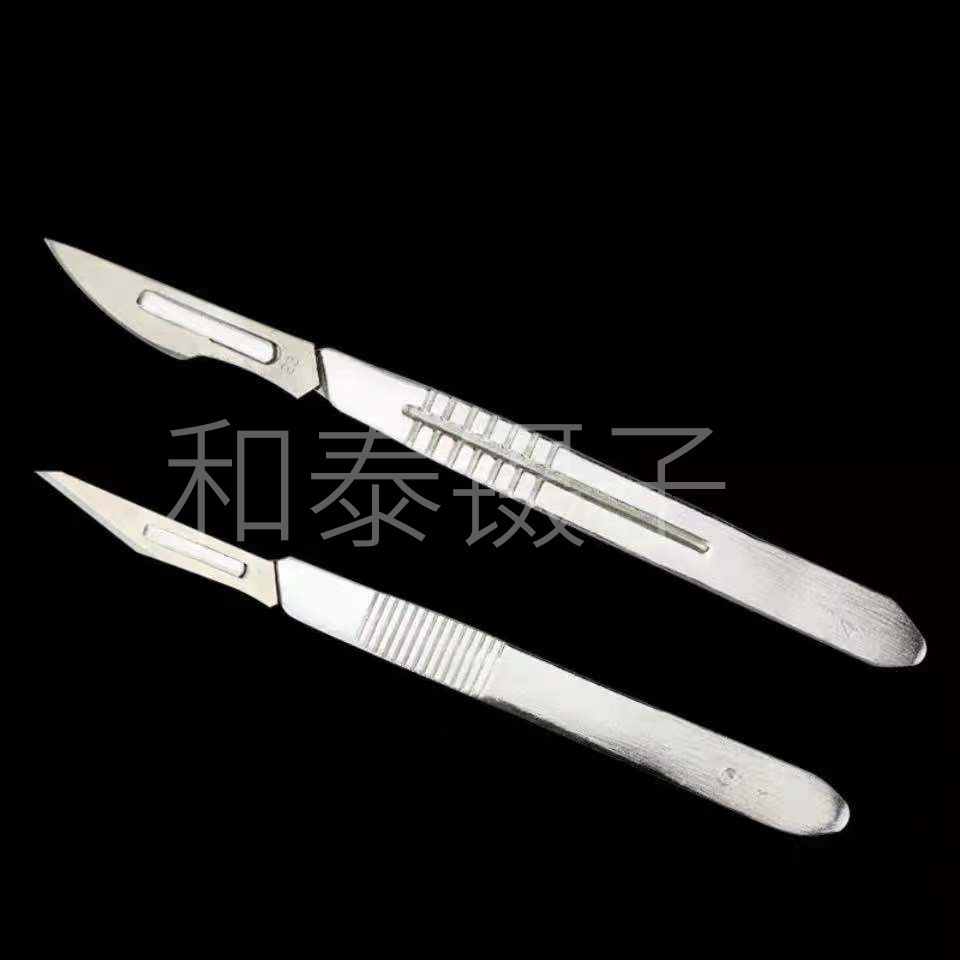 Thickened stainless steel blade 3/4 surgical handle 11/23 blade mobile phone repair, film application, disassembly and engraving knife full figure
