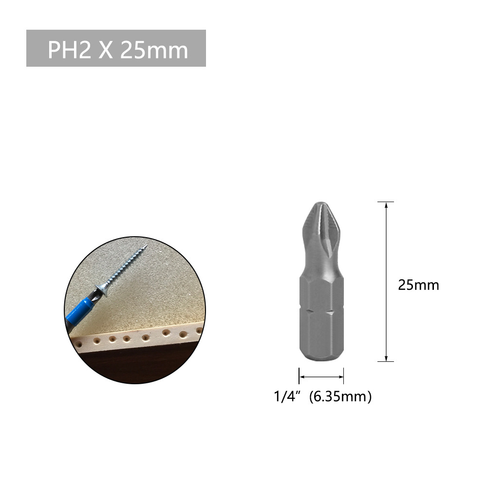 Premium anti-slip screwdriver, S2 steel electric screwdriver bit, cross screwdriver bit, electric strong magnetic electric drill bit undefined