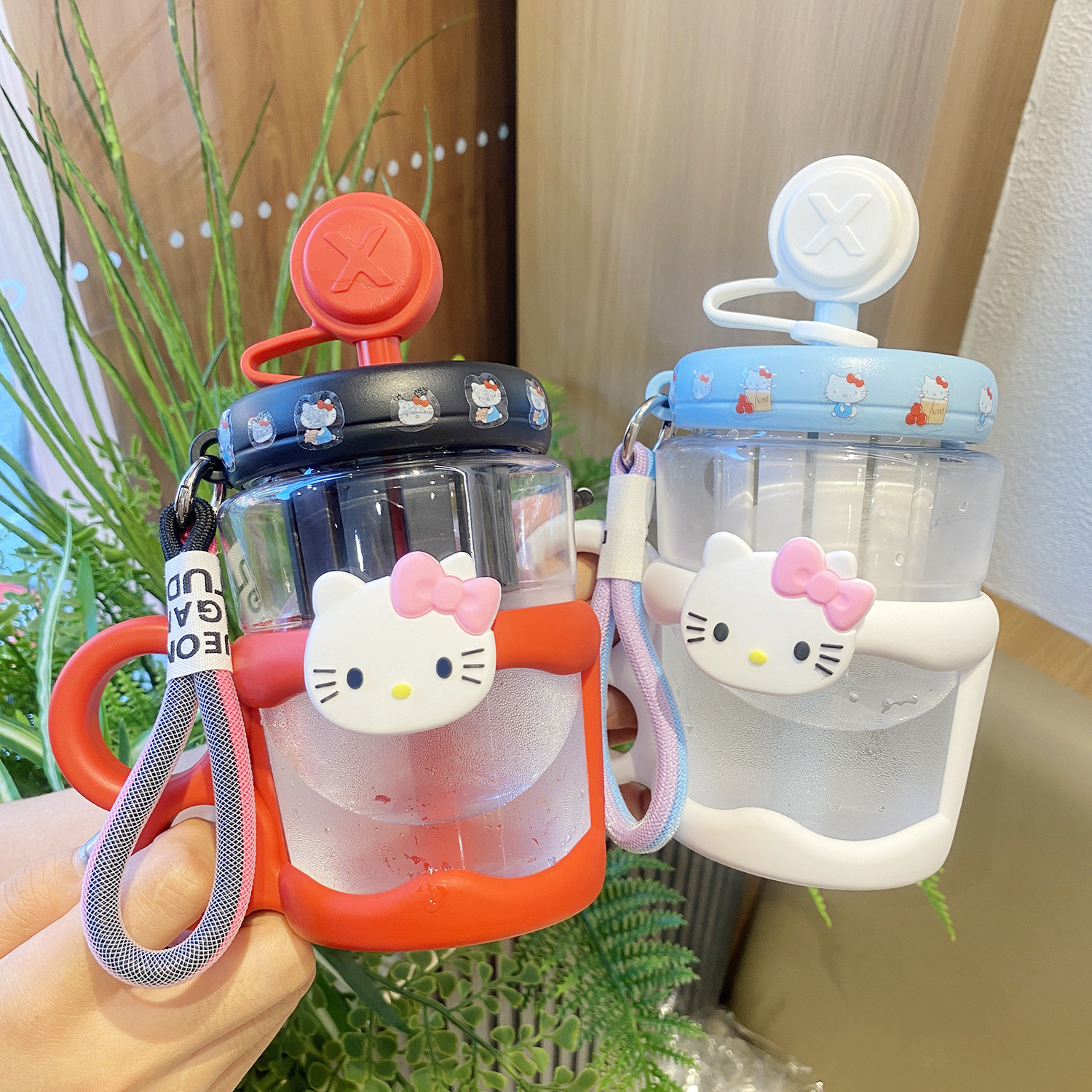 The 2025 new style cup features a high level of cartoon appearance, an ins girl tea-water separation straw, is cute and portable, and is shockproof and adorable full figure
