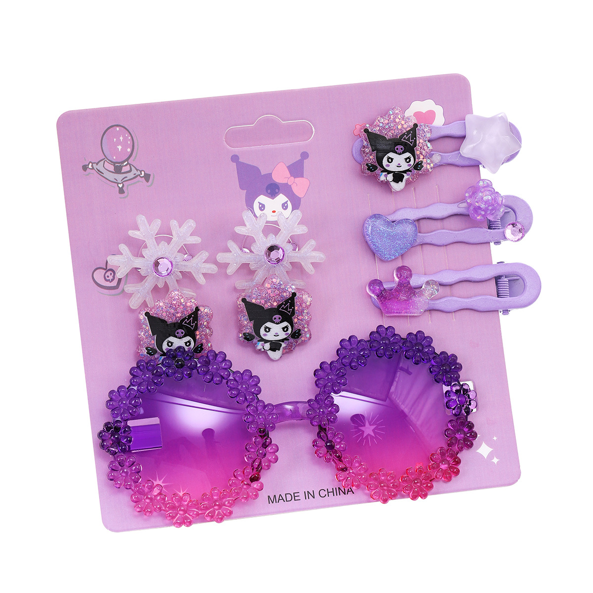 Children's sunglasses, hair accessories, cartoon Culomi hair clips, sun protection glasses, girls' summer new sunshade glasses, hair clips, baby Item Picture