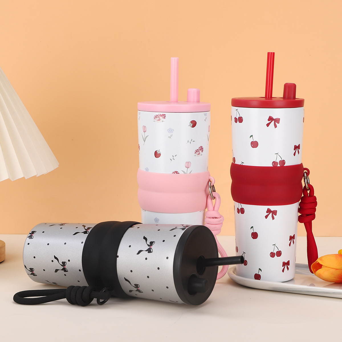 316 Giant straw Insulated Cup, car large-capacity coffee cup, portable gift for travel, new ice king water cup Specification drawing