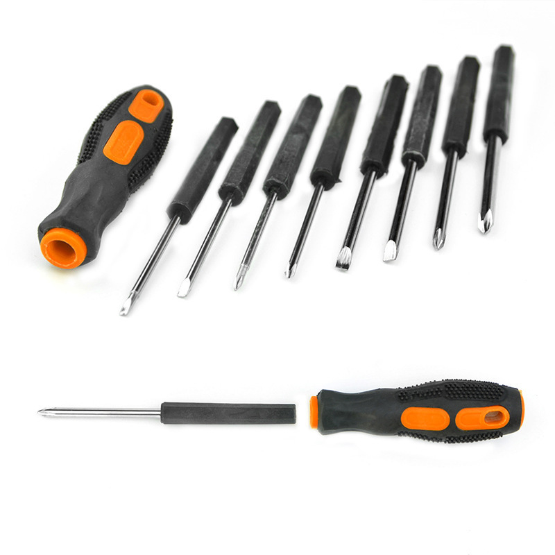 Household small screwdriver set, multi-functional 10-piece screwdriver set, cross-head screwdriver tool set Specification drawing