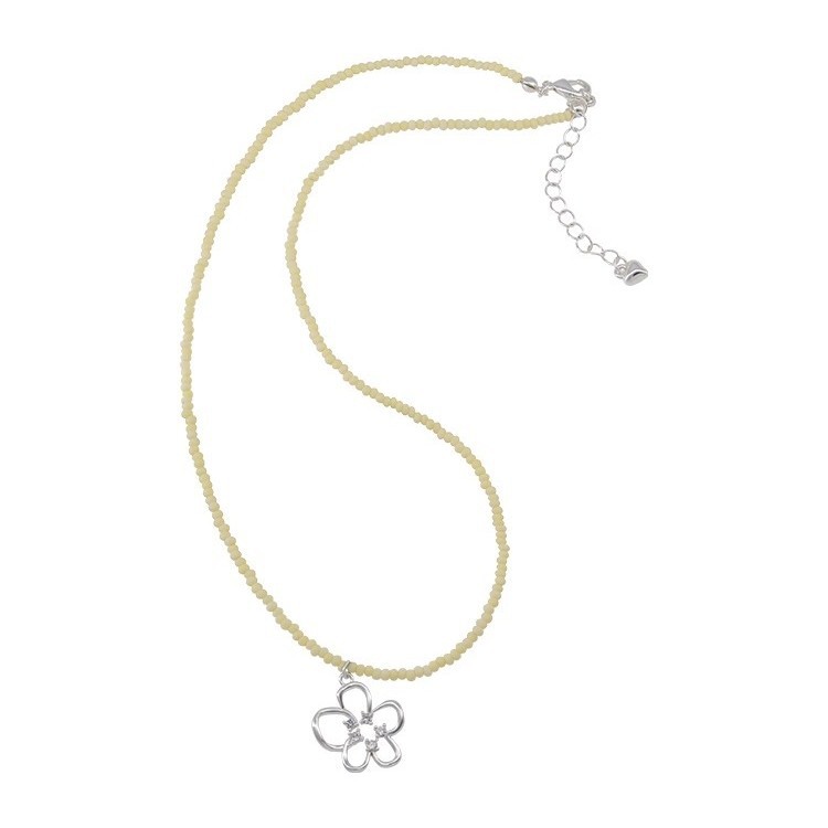 Summer colorful beaded hollowed-out flower necklace 2025 new ins Niche design crystal collarbone chain women's accessory Item Picture