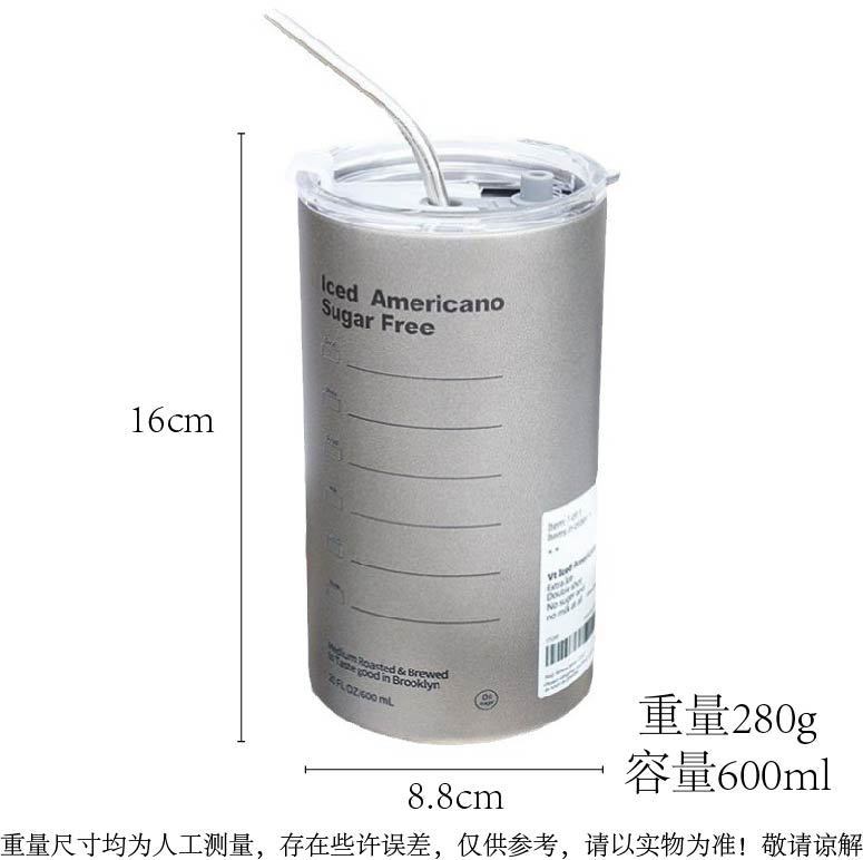 Best-selling cross-border double-layer stainless steel cup milk tea, large-capacity portable coffee cup with high appearance level, creative straw insulated cup Item Picture