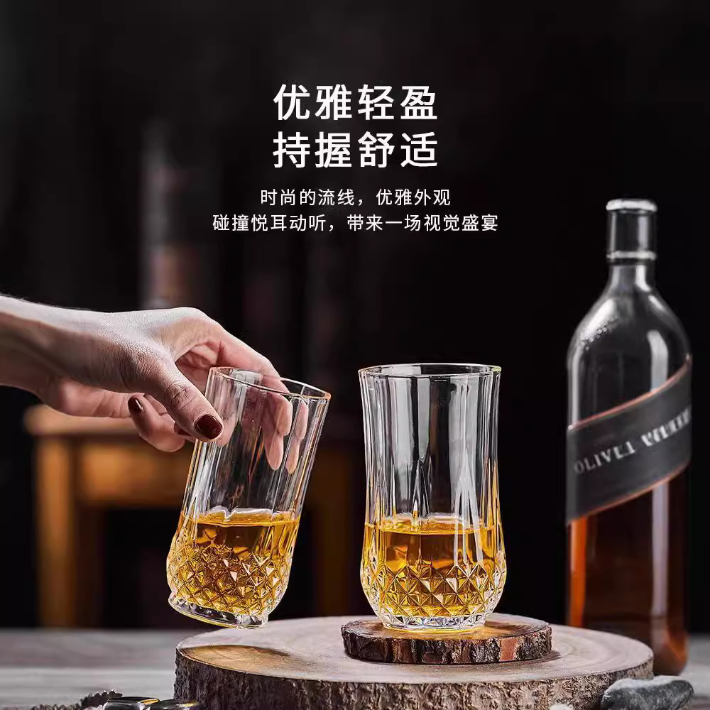 Whisky glass, high appearance level diamond spirits glass, classical brandy beer glass, cocktail white spirit glass full figure