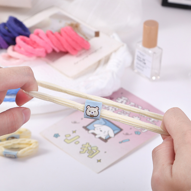 Classic bestseller, super affordable 10-color thick hair band, high-elasticity seamless jacquard towel band, leather band and leather cover details Picture