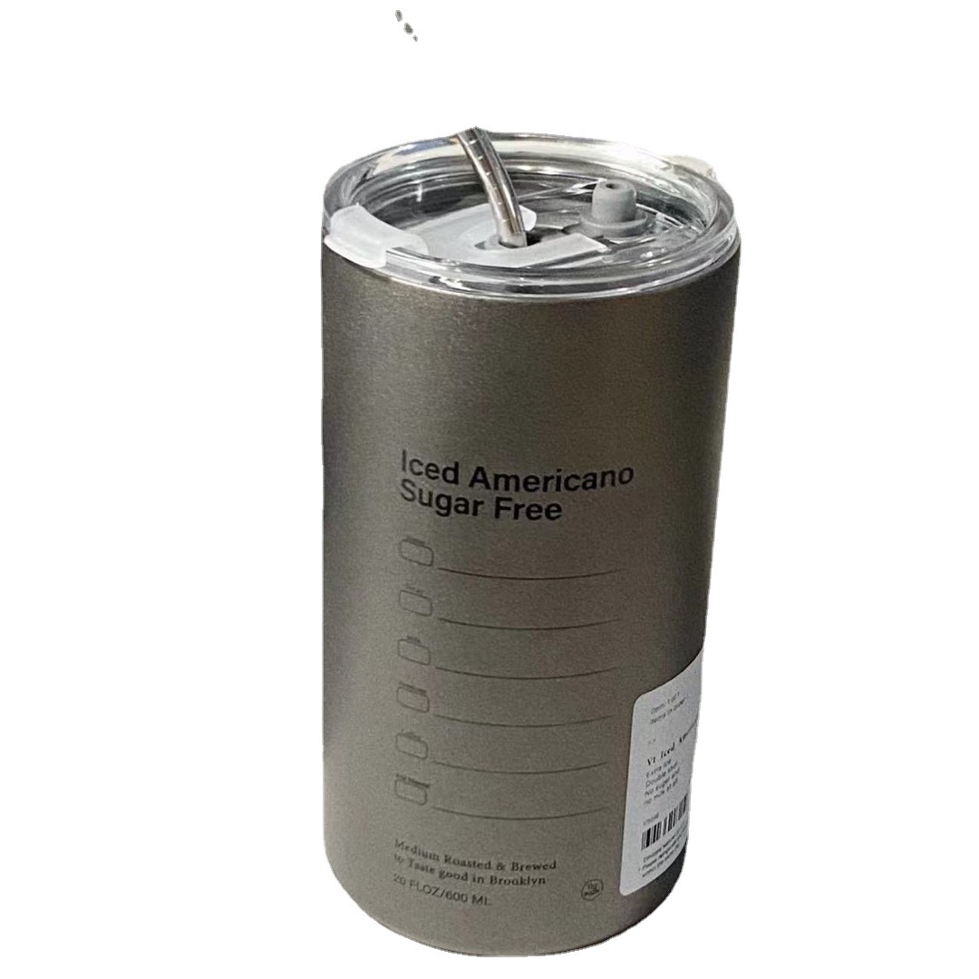 American-style coffee cup with 304 stainless steel sealing rings inside and outside for heat and cold preservation, 600ml simple water cup Item Picture