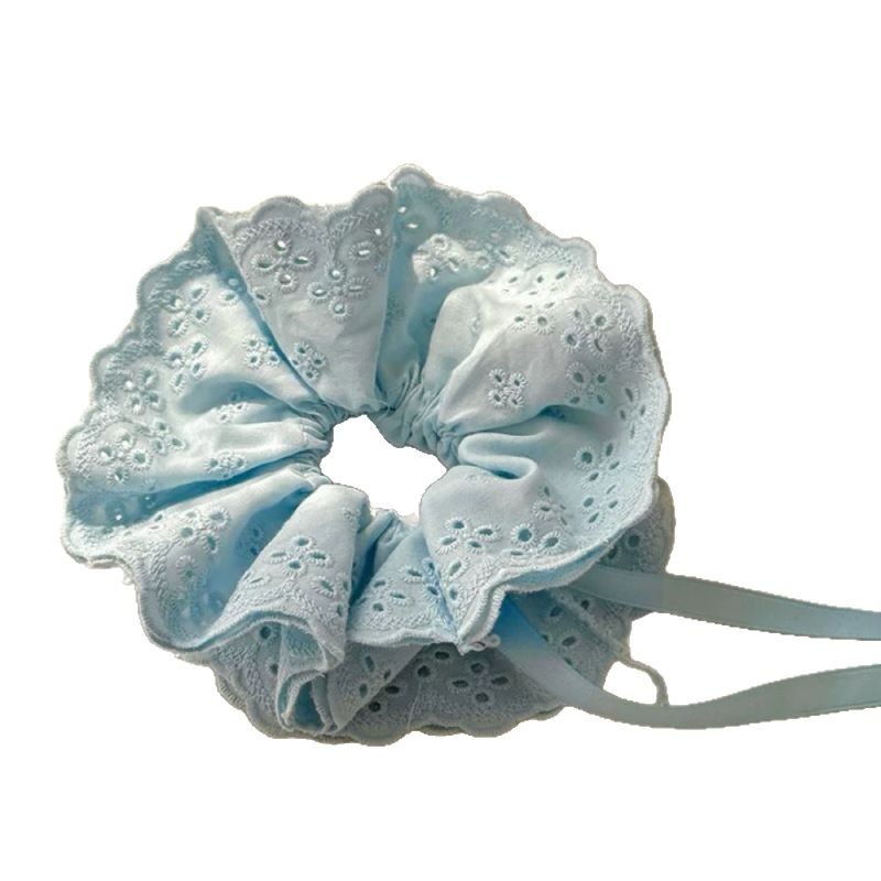 The drawstring design of the laid-back style large intestine hair band is a new Korean style in 2025, featuring a four-layer lace hair tie and headpiece Item Picture