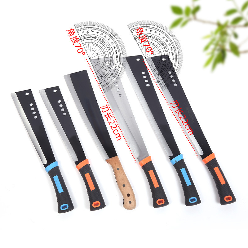 Diesel knife, manganese steel, double-color handle, large knife, woodcutting knife, outdoor tree cutting, agricultural firewood knife, double-cutting mountain opening knife Application Scenario