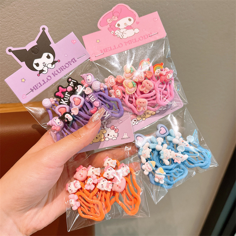 Children's cartoon Kuromi Cloud Hair Clip, a new summer style hair clipping tool for girls, a forehead side clip full figure