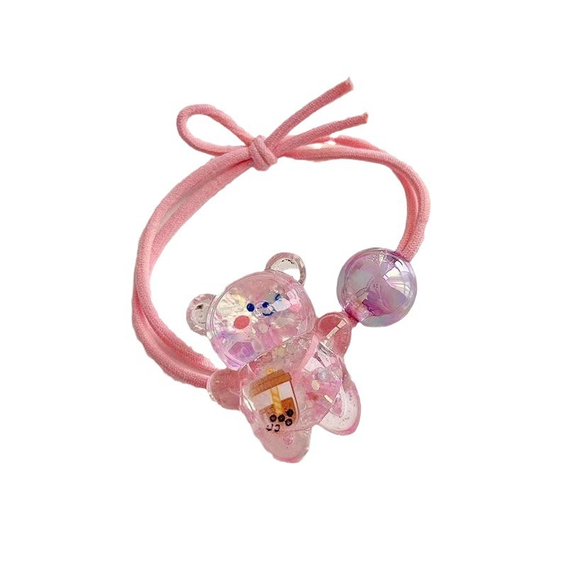 Children's hair tie, hair accessory, cartoon hair tie, cute little girl, high-elasticity rubber band for tying hair, durable ponytail leather band Item Picture