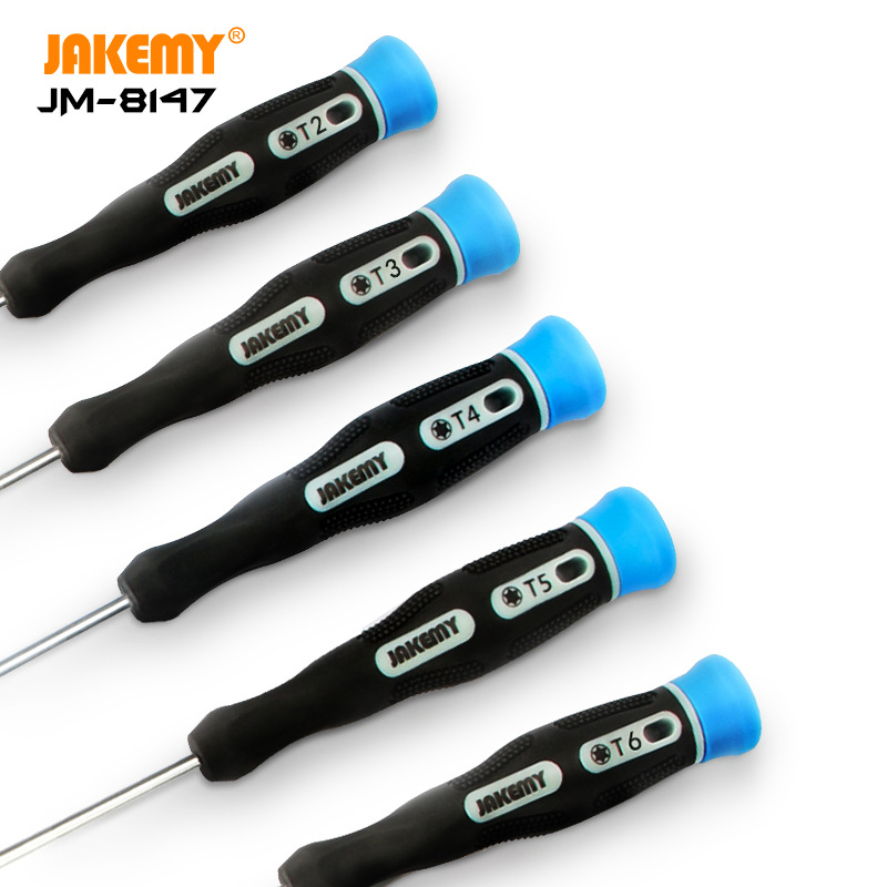 Cross-border JM-8147 screwdriver set, cross, straight, five-star T-type screwdriver set, S2 chrome-molybdenum steel details Picture
