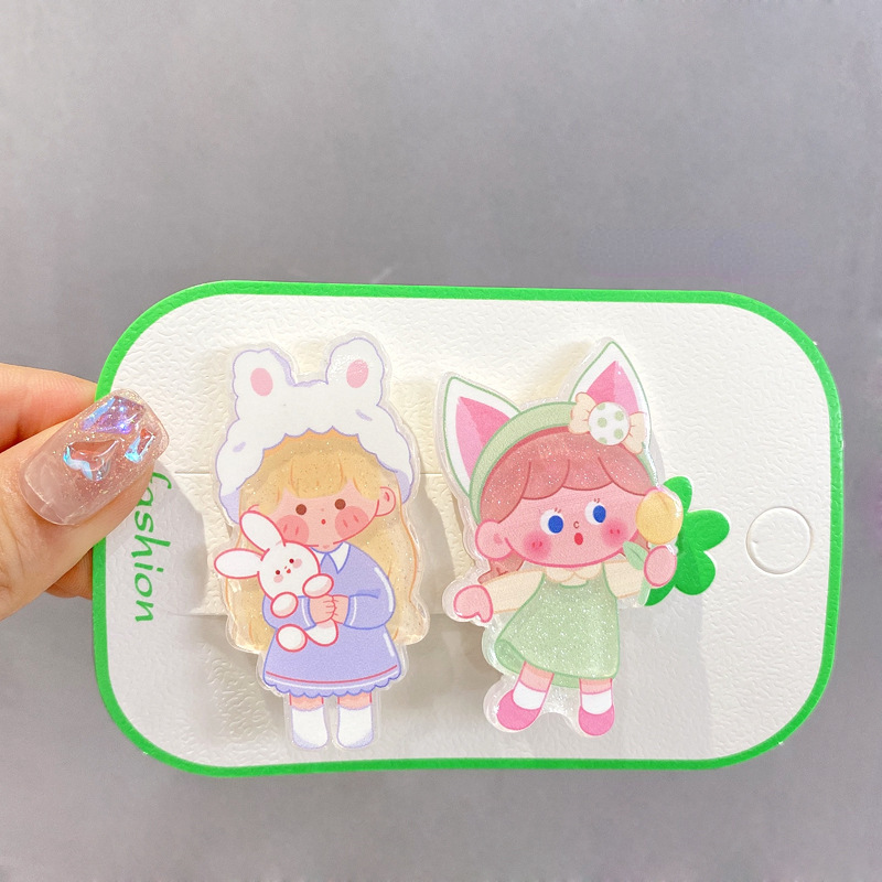 Children's hair clips, baby hair clips, cute cartoon princess clips, hair clips, bb clips, broken hair bangs clips, girls' headwear Specification drawing