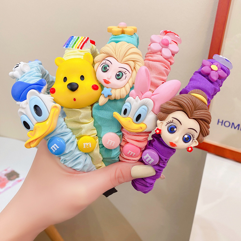 Super cute cartoon fabric pleated hair band, hair clip, baby's adorable paradise series hair band, children's outdoor hair pressing headband full figure
