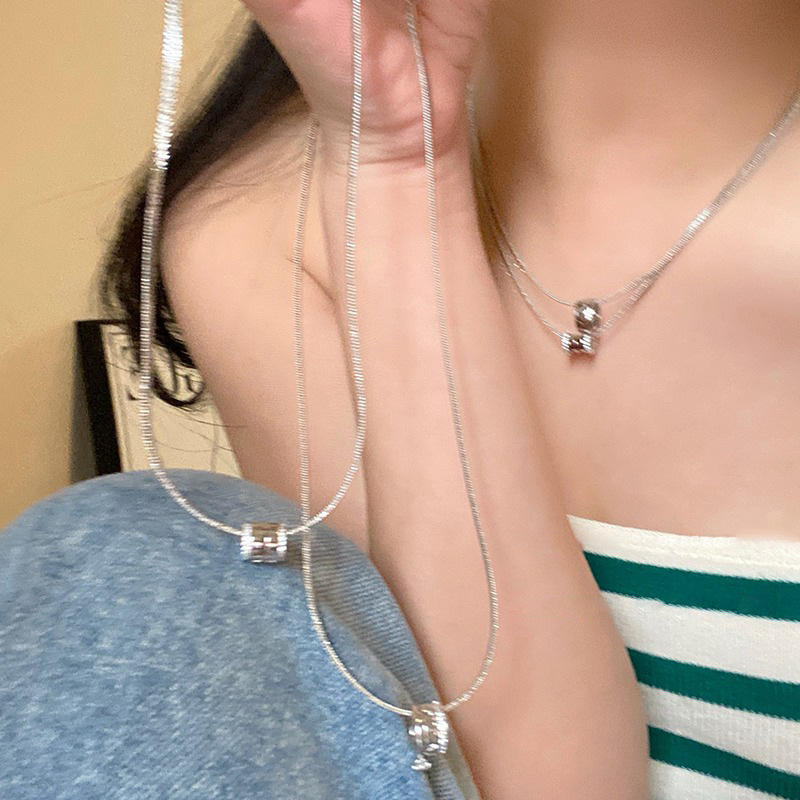 Cold style sparkling diamond small waist necklace, women's light luxury and niche style collarbone chain, 2023 new style Specification drawing